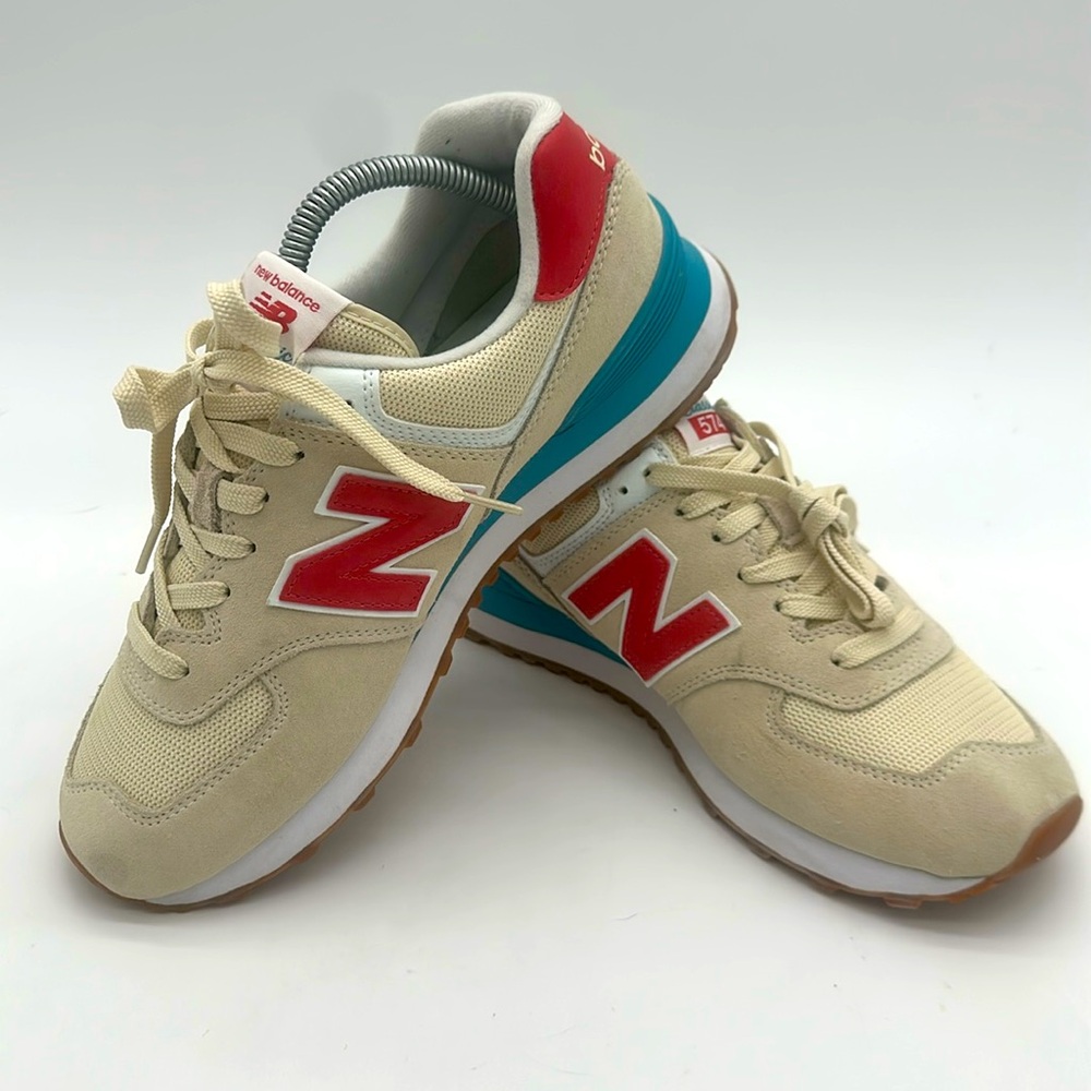 New Balance Red and Cream Athletic Shoes